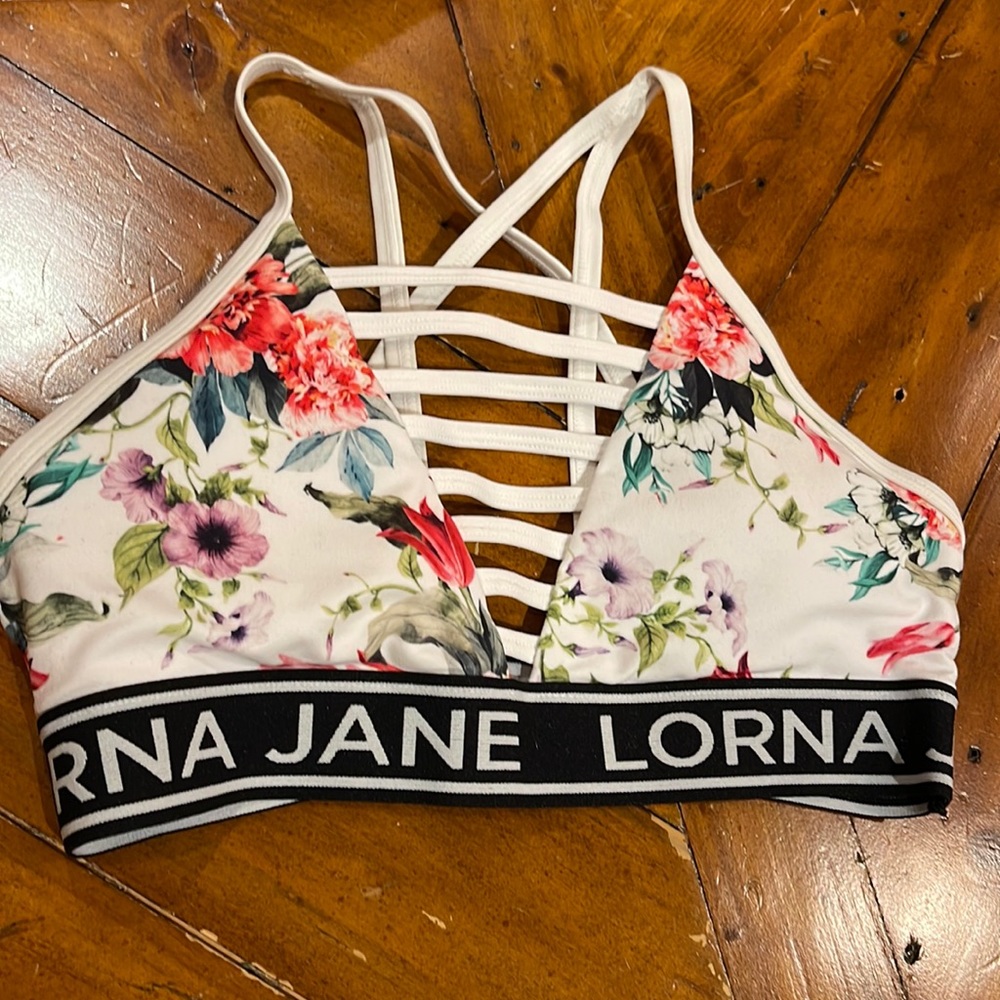 Lorna Jane Floral Sports Bra (Size Small)